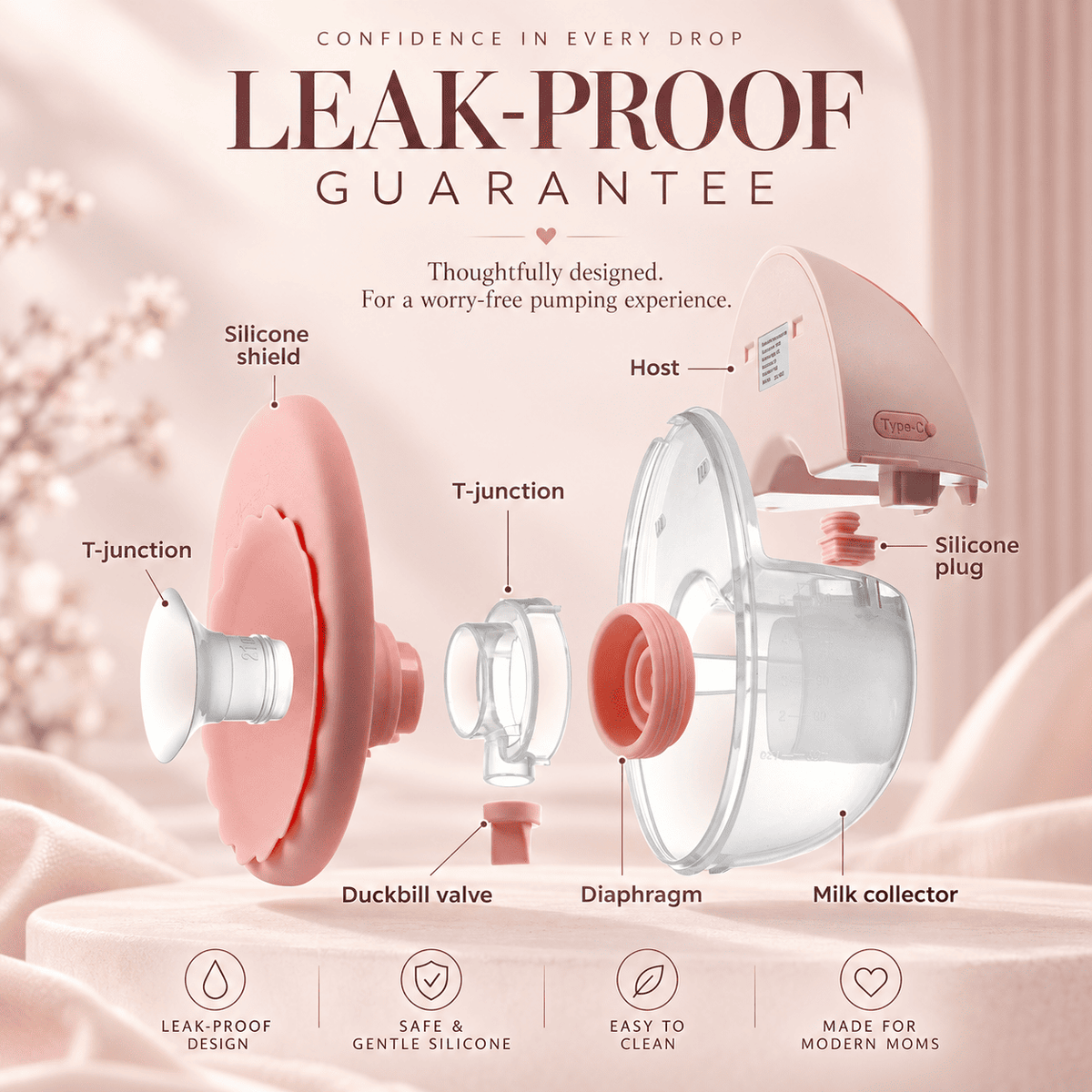 Lactelle Wearable Breast Pump – Hands-Free, 4 Modes, Rechargeable