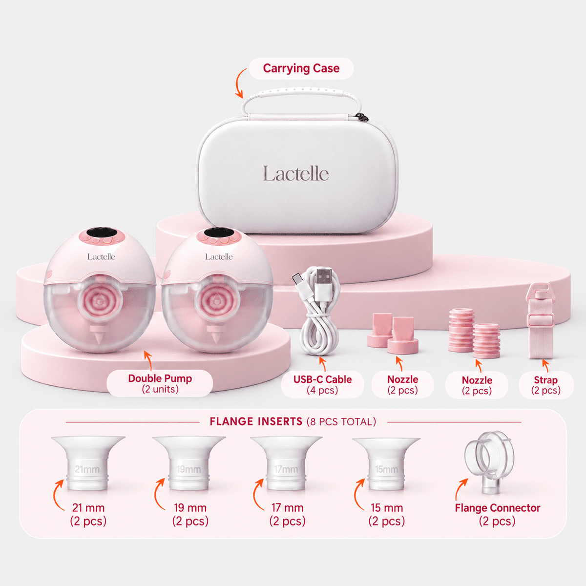 Lactelle Wearable Breast Pump – Hands-Free, 4 Modes, Rechargeable