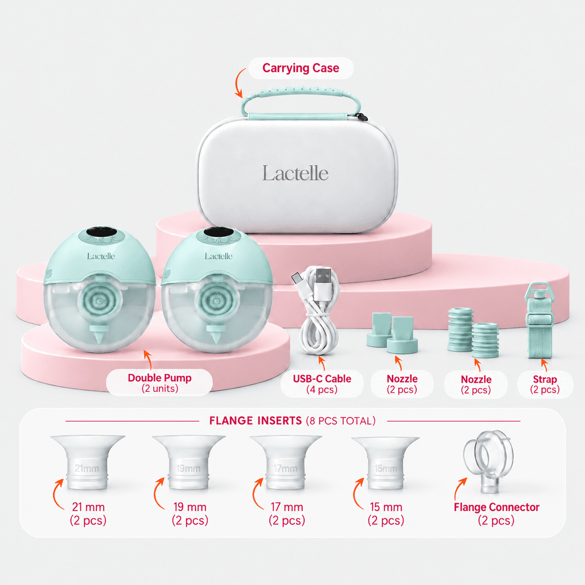 Lactelle Wearable Breast Pump – Hands-Free, 4 Modes, Rechargeable