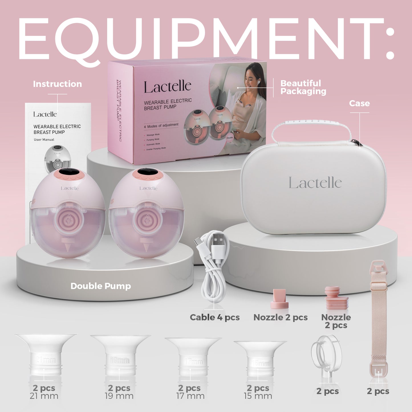 Lactelle Wearable Breast Pump Pink