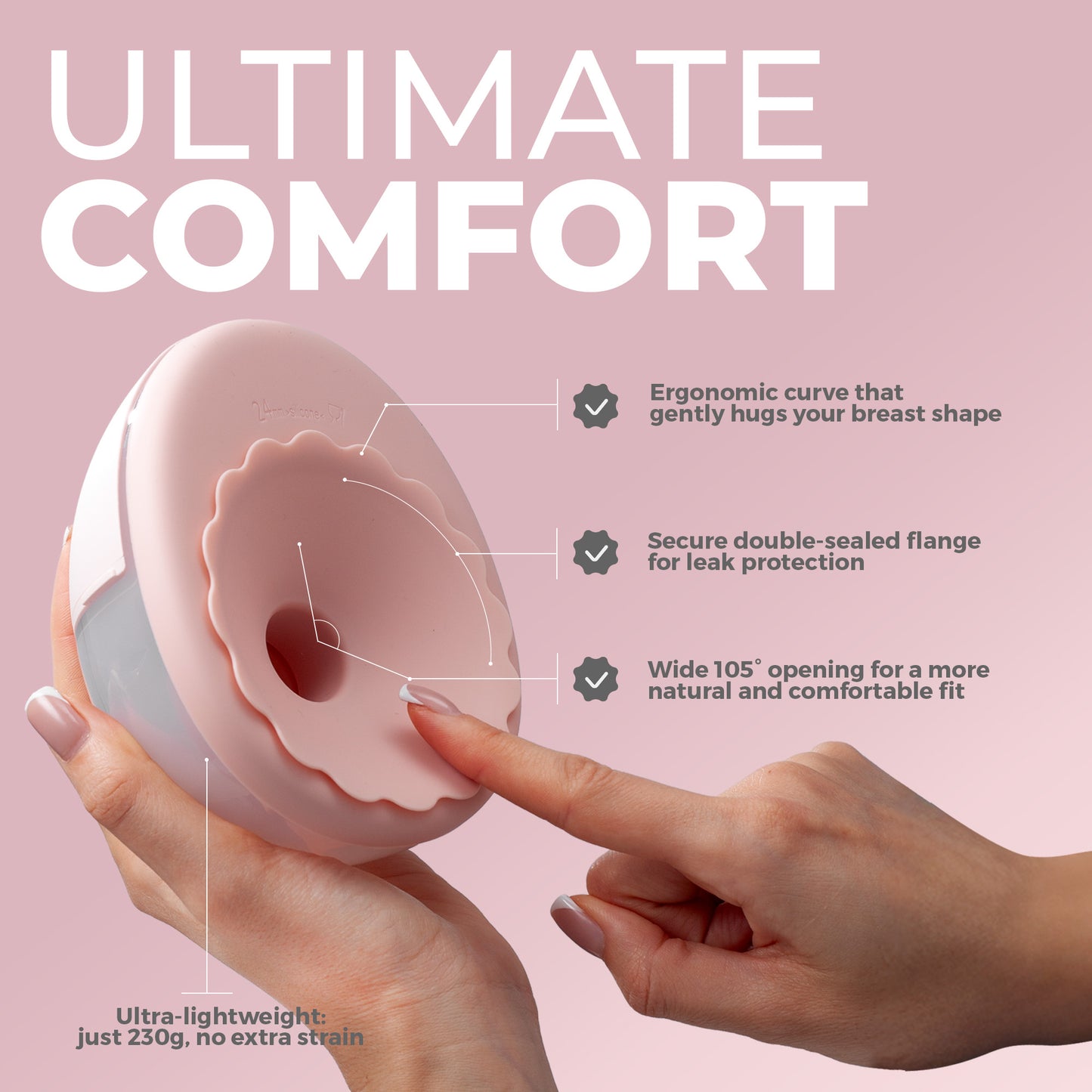 Lactelle Wearable Breast Pump Pink