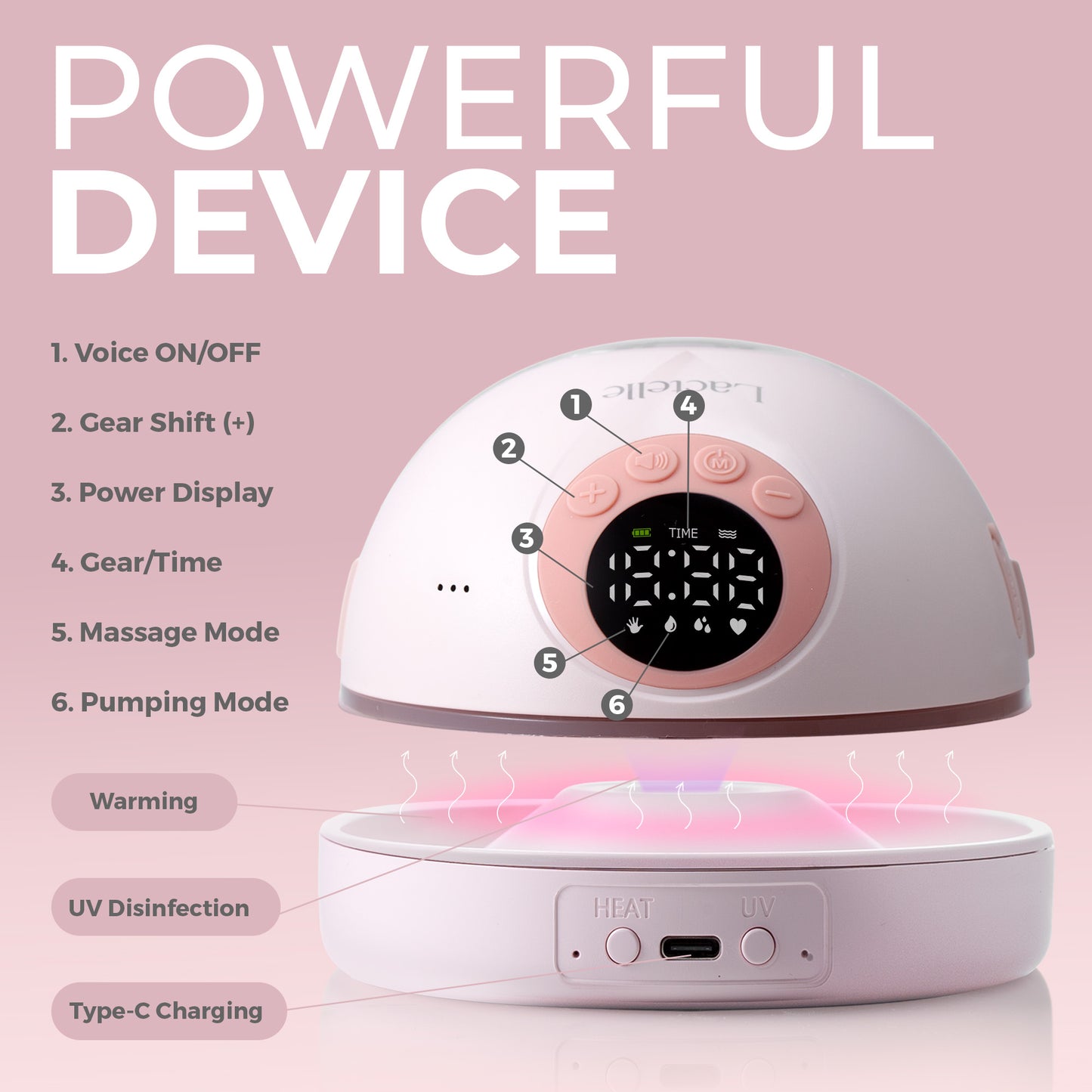 Lactelle Wearable Breast Pump Pink