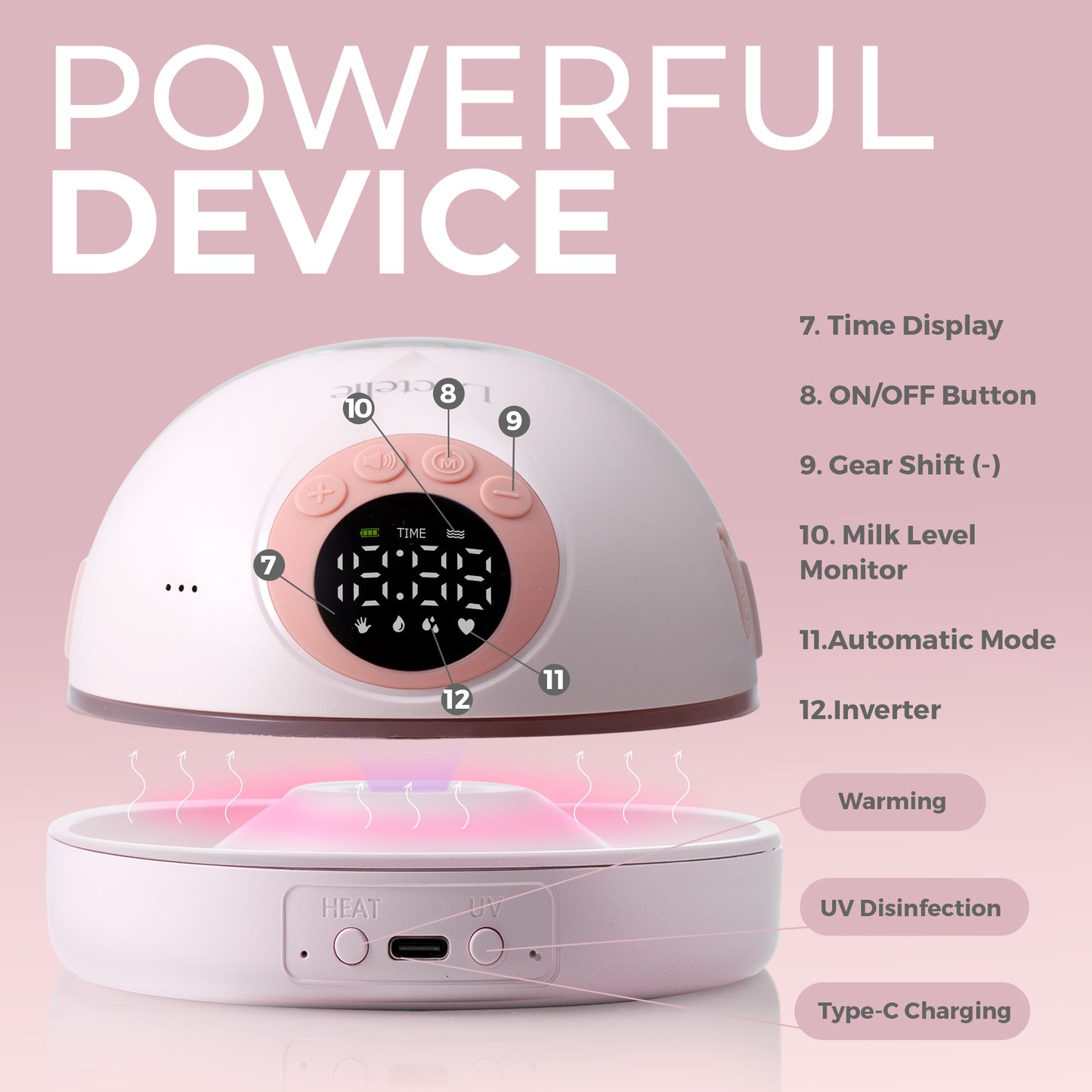 Lactelle Wearable Breast Pump Pink